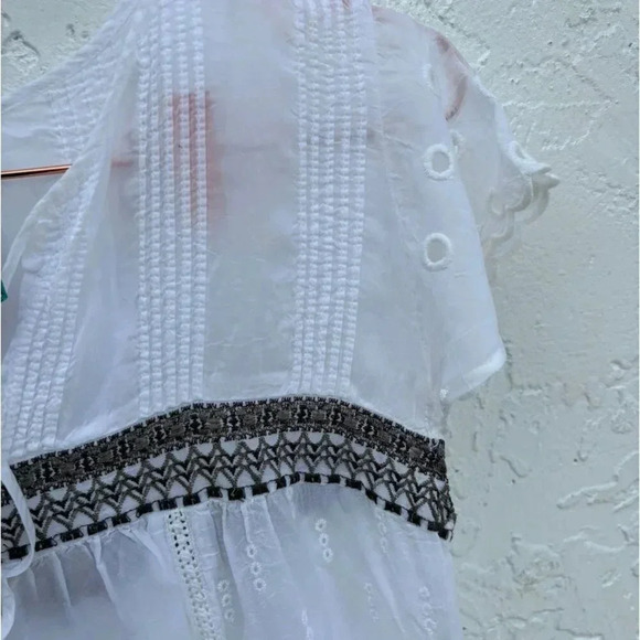 Johnny Was Womens Keyhole Embroidery Eyelet Daisy Dress White Size XS to Small - Picture 9 of 15